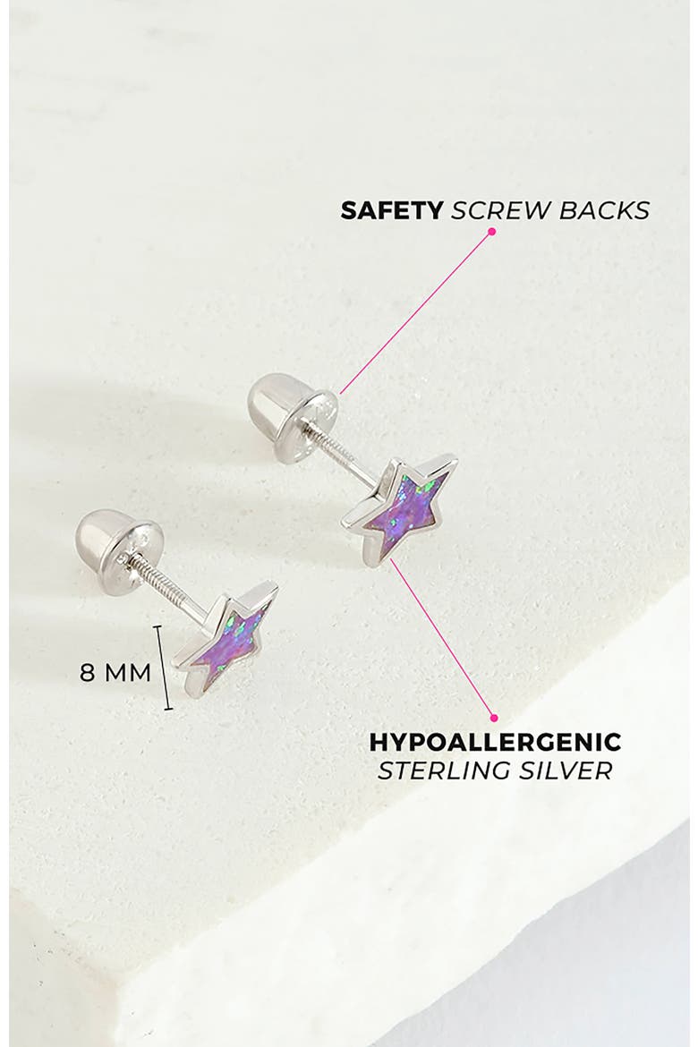 Sparkle Star Earrings, Alternate, color, Lavender