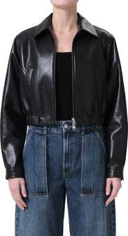 AGOLDE Essie Recycled Leather Crop Jacket