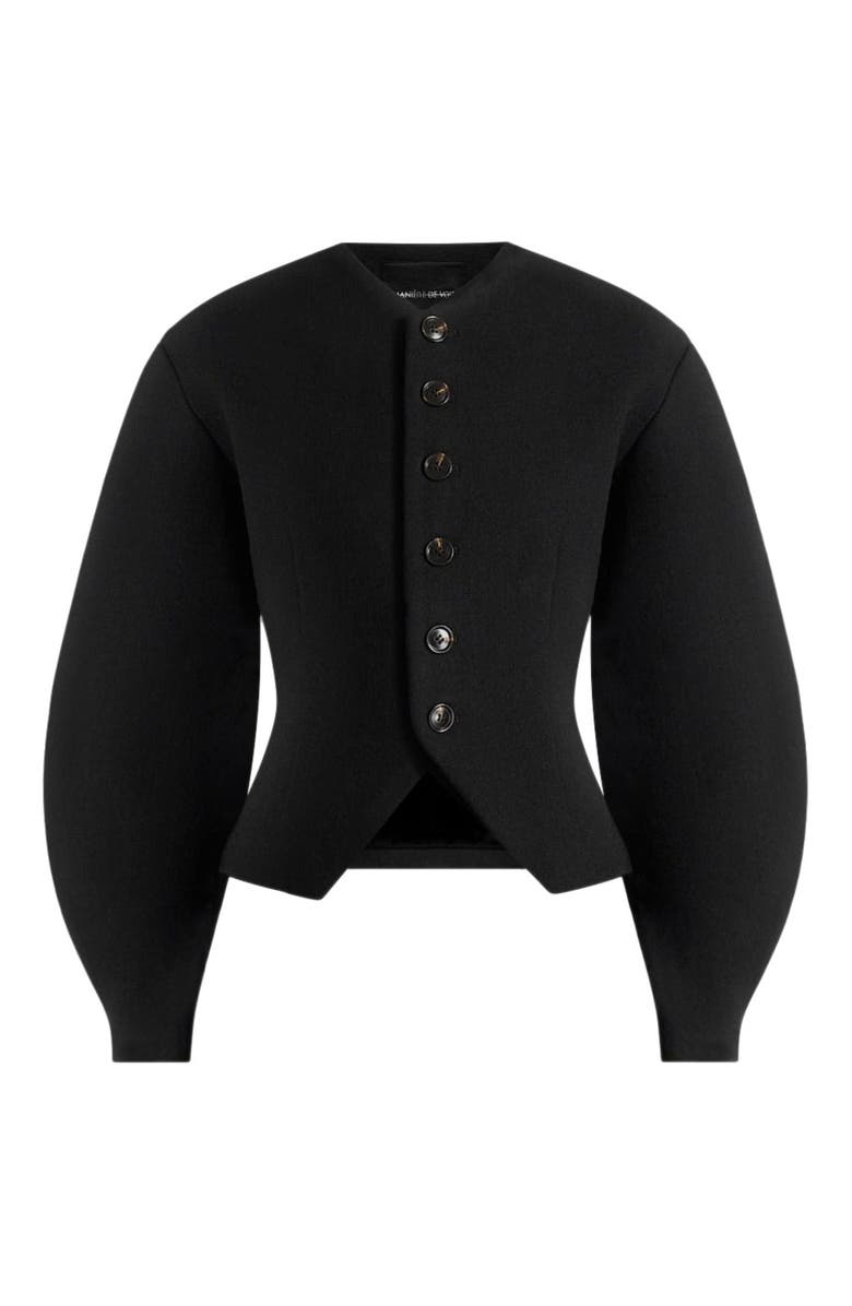 Manière De Voir Aya Wool Hourglass Jacket, Alternate, color, Black