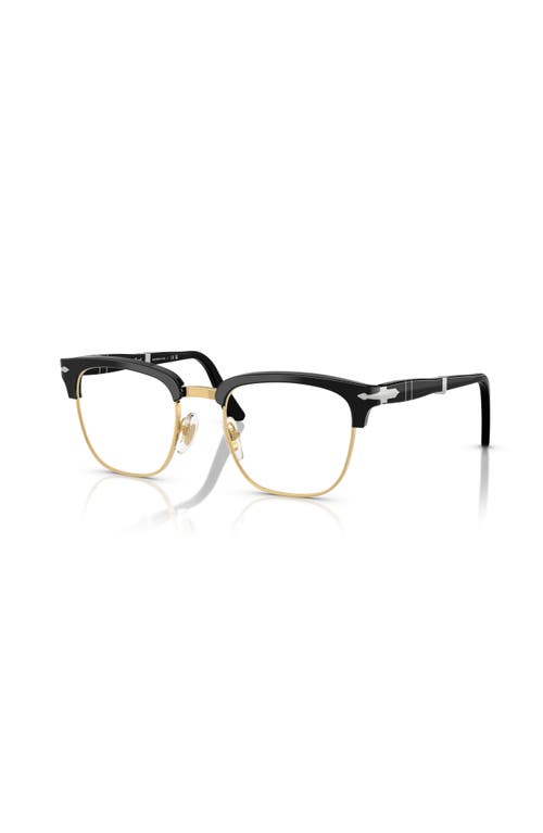 Persol 52mm Square Optical Glasses In Black