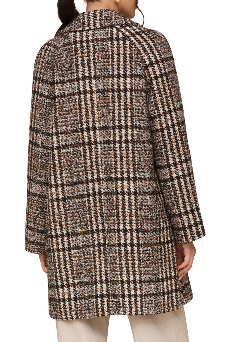Plaid Bouclé Walker Coat, Alternate, color, TAN/ BROWN PLAID
