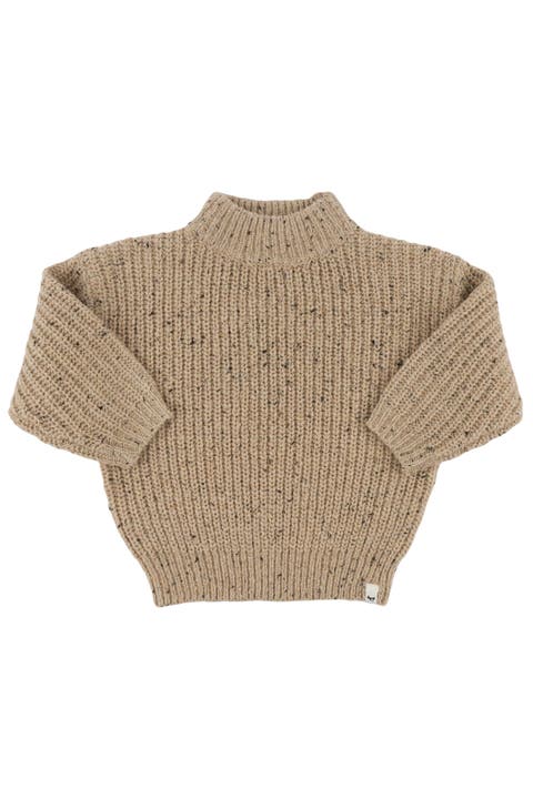 Speckle Knit Grandpa Knitted Pullover