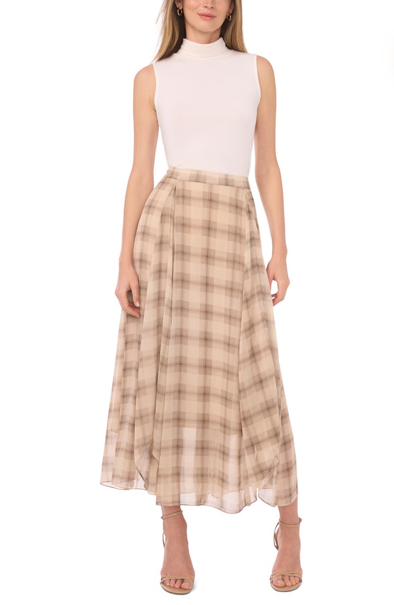 Halogen<sup>®</sup> Plaid Maxi Skirt, Alternate, color, Fog