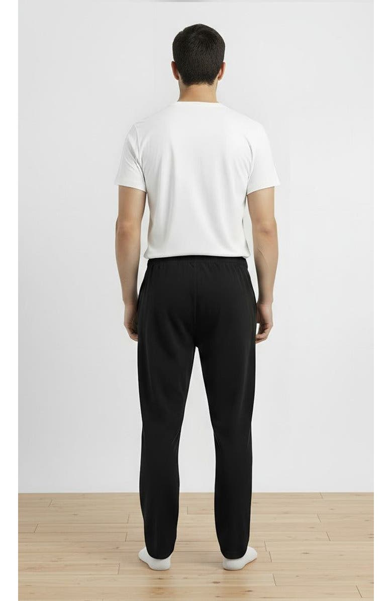 CITY THREADS Men's Soft 100% Cotton Athletic Everyday Lounge Pocket Pant, Alternate, color, Black