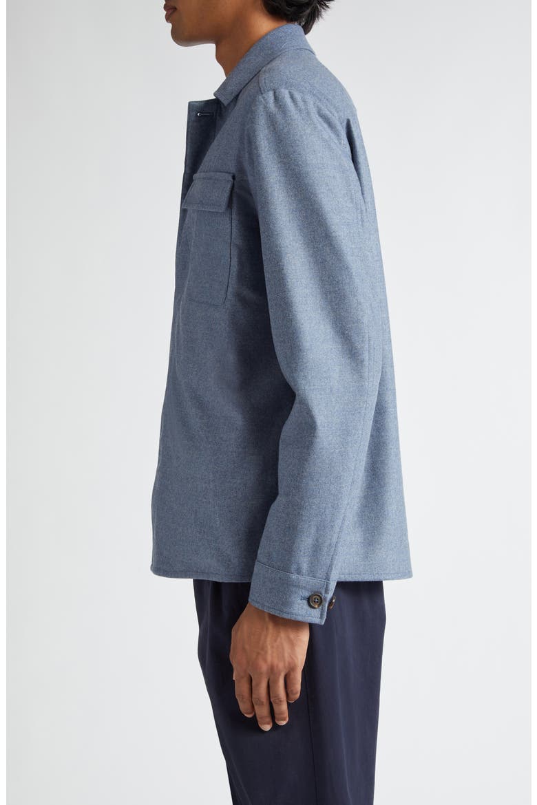 Stretch Wool & Cashmere Button-Up Overshirt, Alternate, color, SKY BLUE