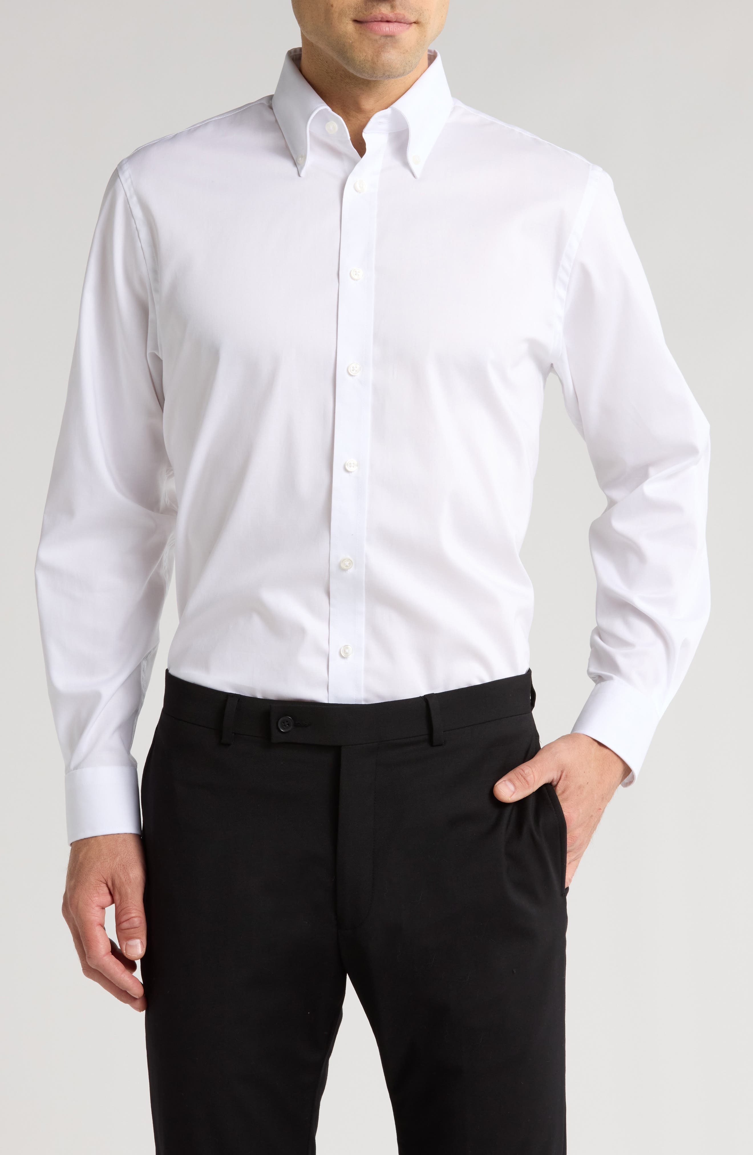 Nordstrom Traditional Fit Non-Iron Cotton Button-Down Dress Shirt