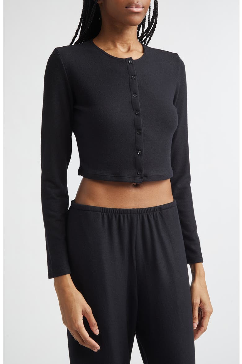 Lauren Crop Cardigan, Alternate, color, BLACK