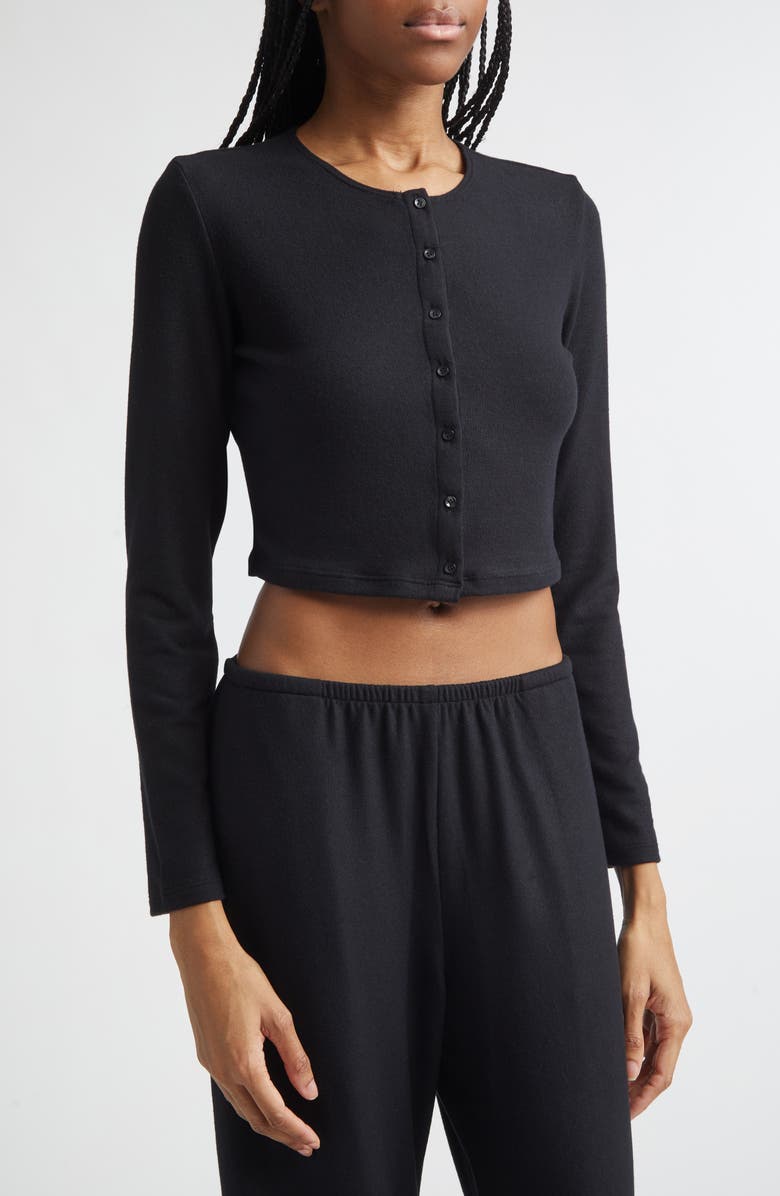 LESET Lauren Crop Cardigan, Alternate, color, Black