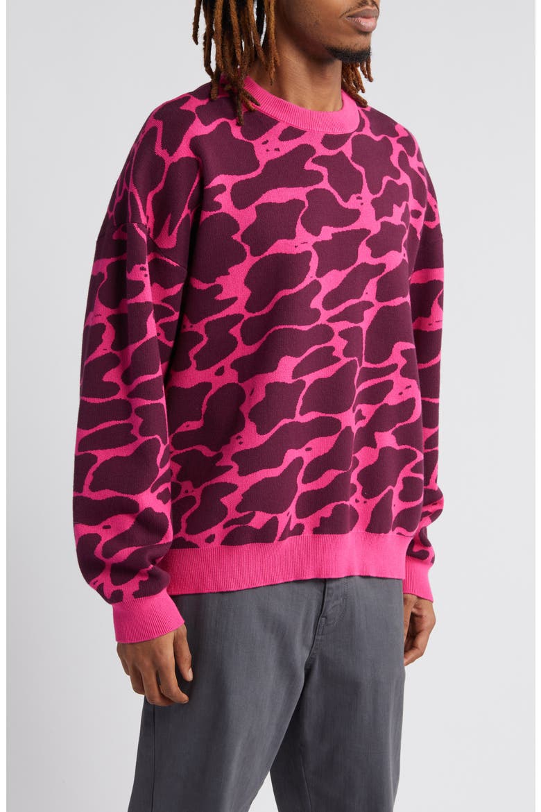 Abstract Jacquard Cotton Sweater, Alternate, color, CACTUS FLOWER