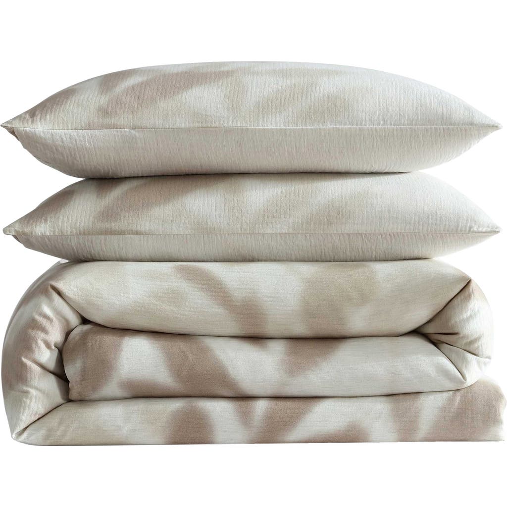 Calvin Klein Shadow Branches Melange Gauze 3-pc. Comforter Set, King In Camel