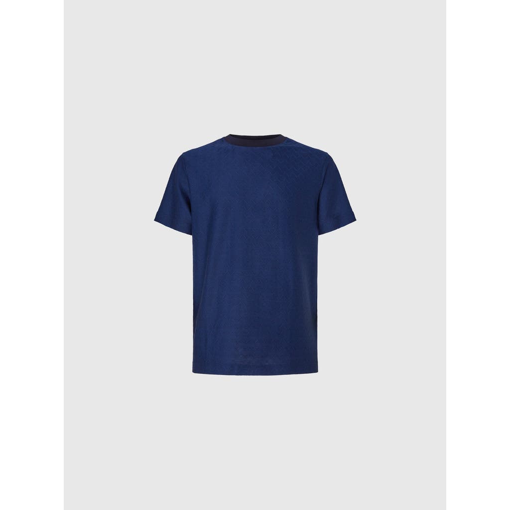 Missoni Blue T-shirt In Tone-on-tone Zig Zag Cotton Jersey