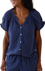 Tommy Bahama Coral Isle Cotton Button-Up Top