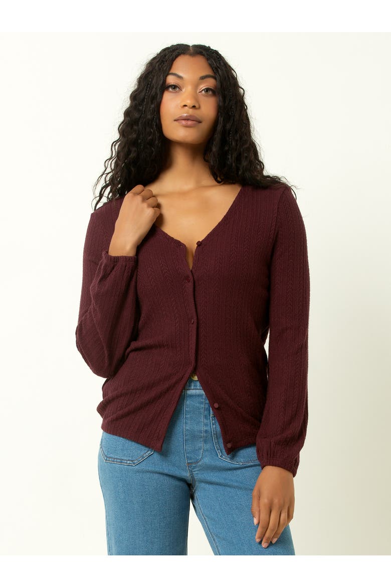 Cable Knit Cardigan, Main, color, Port Royale