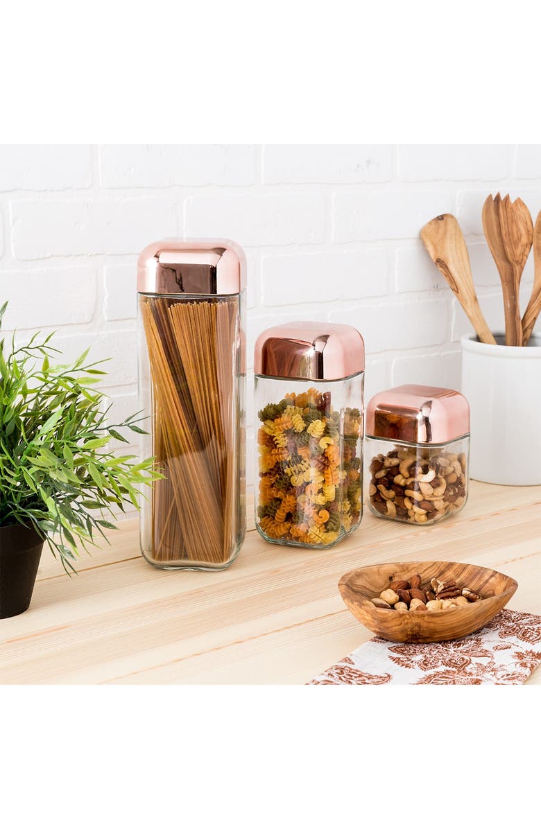 HONEY-CAN-DO Square Storage Jar - Set of 3, Alternate, color, 