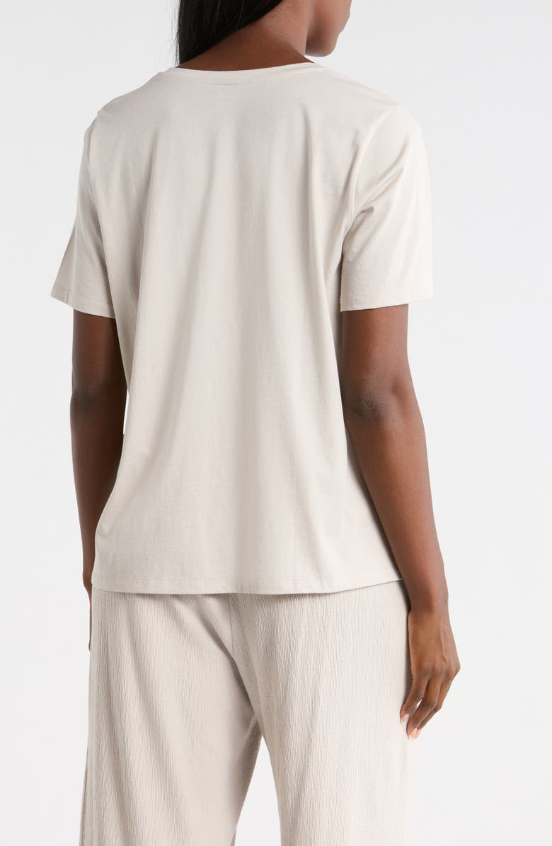 Eileen Fisher V-Neck Organic Cotton Knit T-Shirt, Alternate, color, Chalk