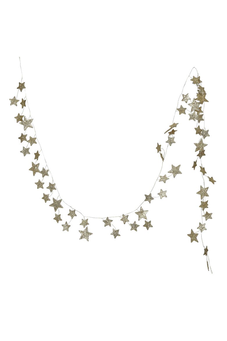 Decorative Glitter Paper Star Garland, Main, color, Gold
