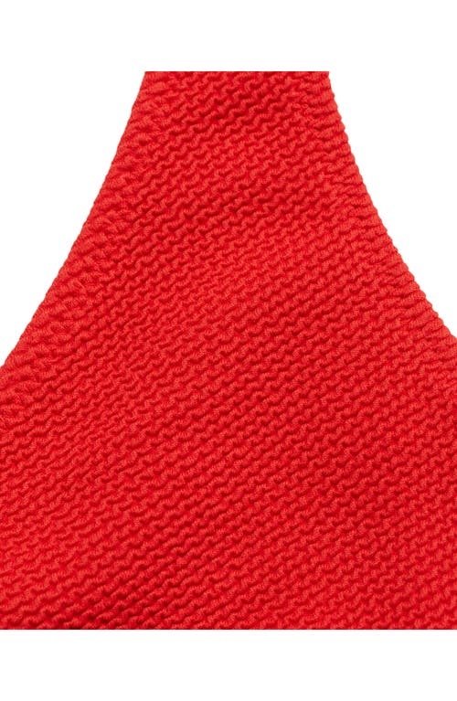 Mango Textured Bikini Top In Red