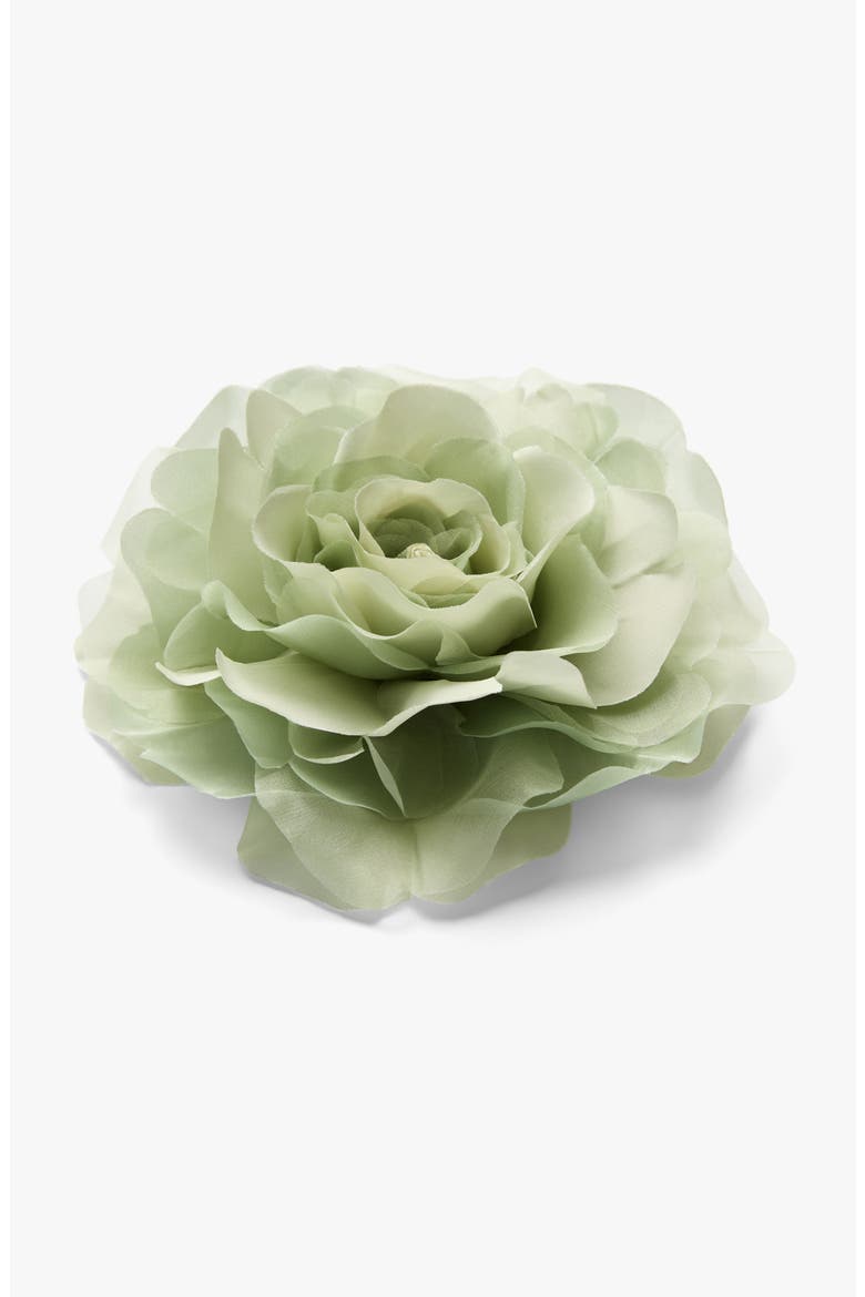The Green Rose Floral Brooch, Alternate, color, Green