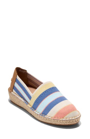 Shop Cole Haan Cloudfeel Stitchlite Espadrille Flat In Ivory/dessert Flow
