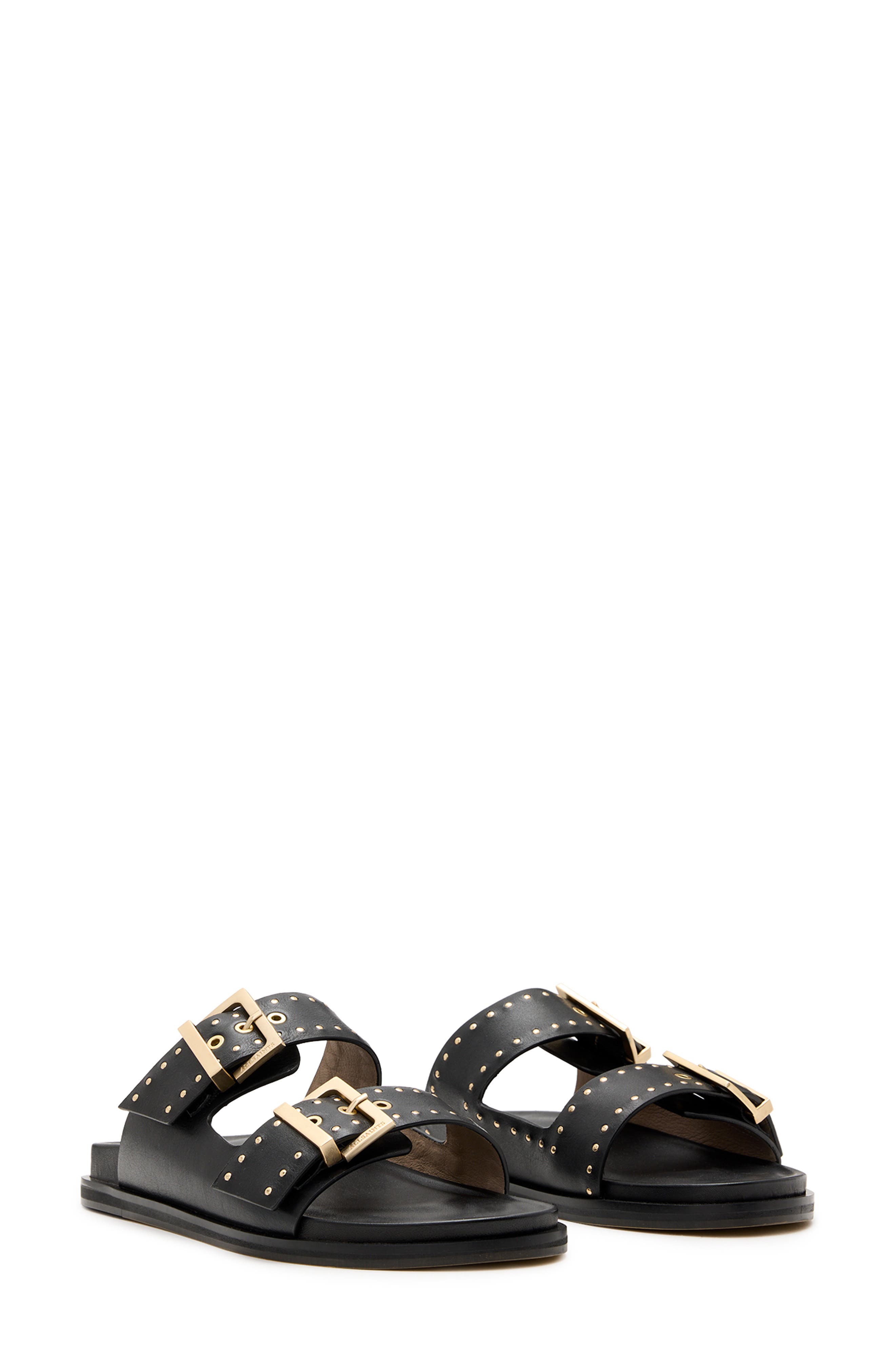 AllSaints Magda Two-Strap Stud Sandal, Main, color, 