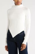 AREA STARS Ursula Asymmetric Hem Mock Neck Sweater