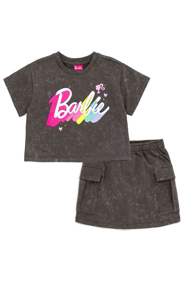 2-Piece Tee and Skirt Set, Main, color, Optic Wash Grey