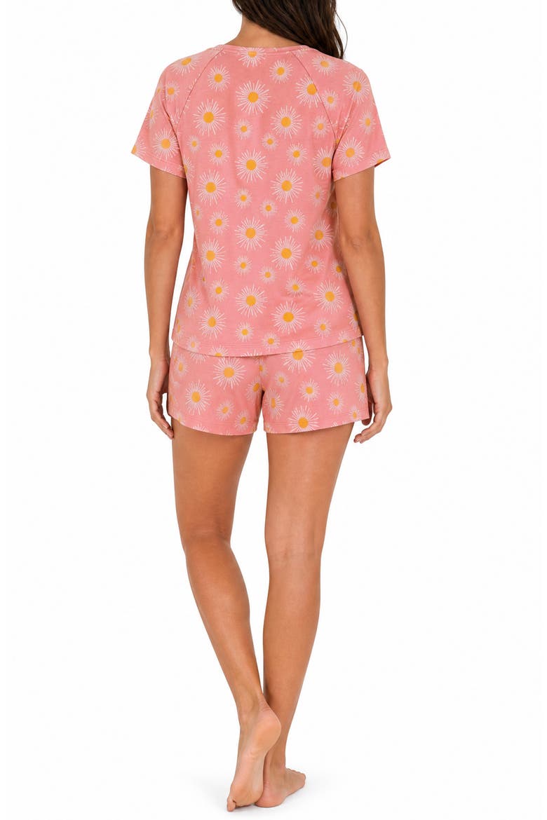 V-Neck Tee & Shorts Pajama Set, Alternate, color, STARBURST PINK