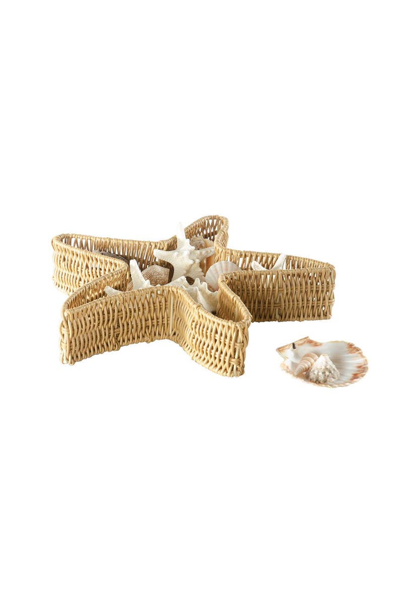 Starfish Washable Wicker Basket, Alternate, color, Brown