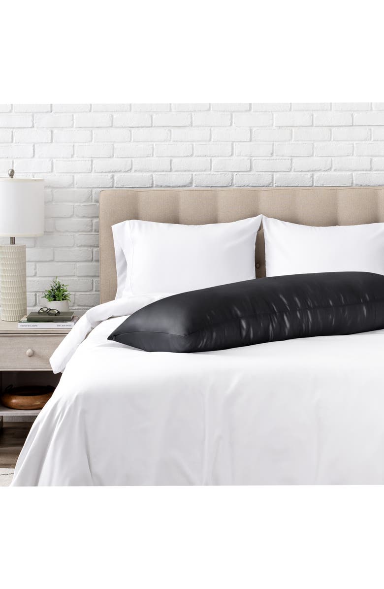 Bare Home 19 Momme 100% Mulberry Silk Pillowcase, Body Size, Alternate, color, Black
