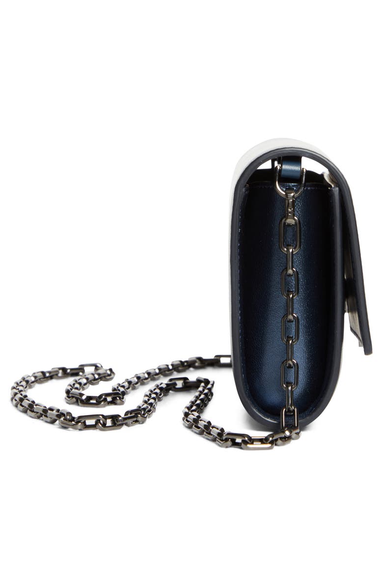 Christian Louboutin Bettina Metallic Leather Wallet on a Chain, Alternate, color, 4365 Last Night/Gun Metal