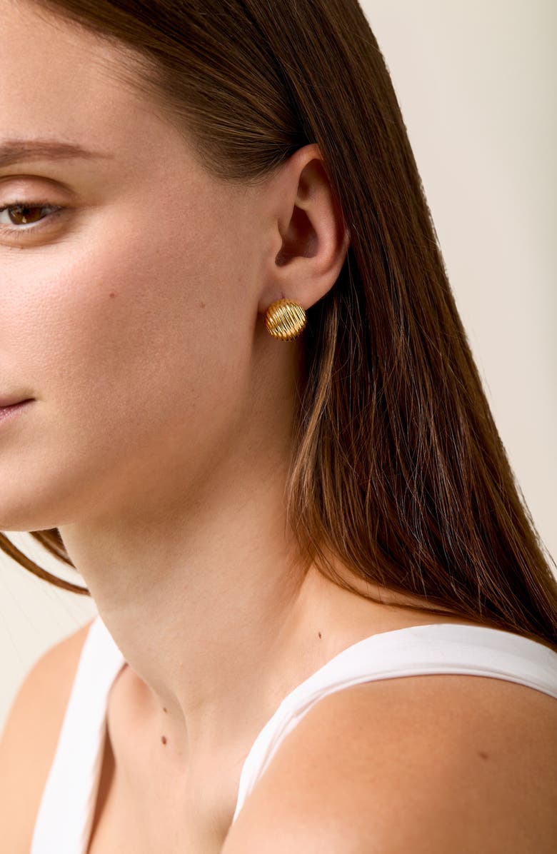 Bony Levy 14K Gold Ridged Stud Earrings, Alternate, color, 14K Yellow Gold