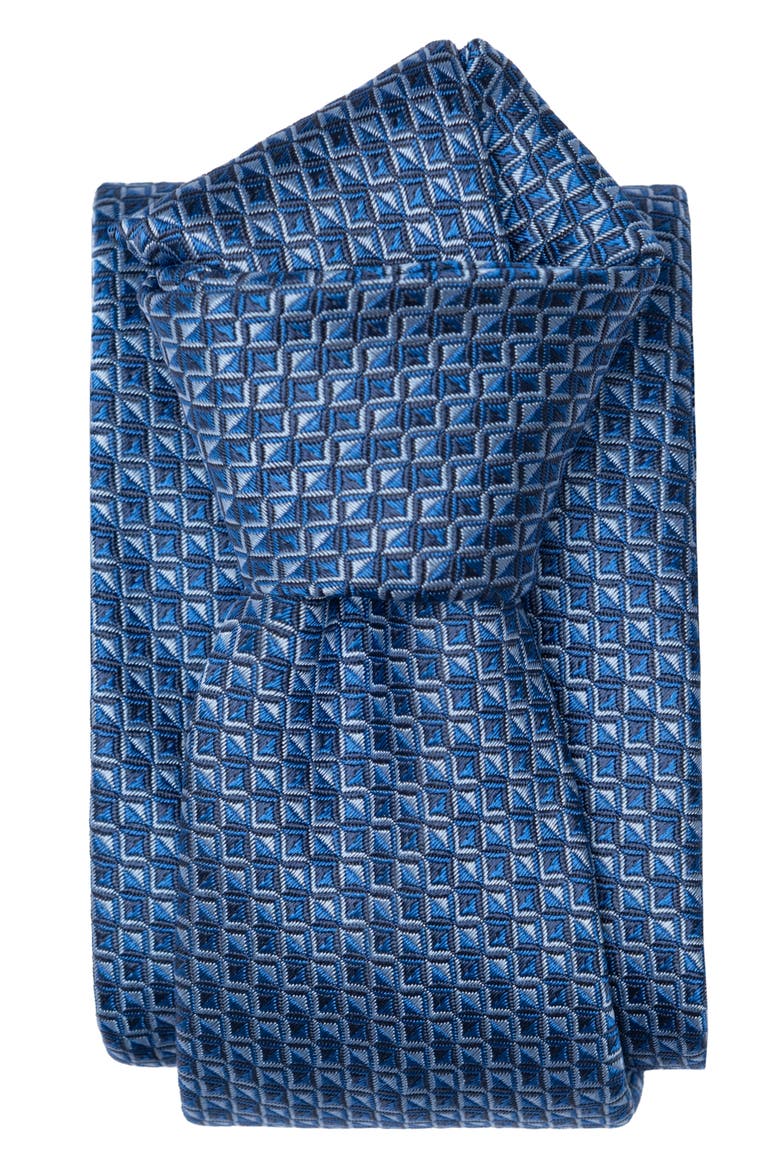 Brunelli - Extra Long Silk Jacquard Tie for Men, Alternate, color, Blue
