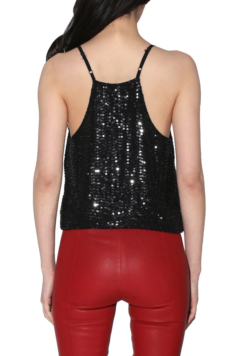 Amber Sequin Camisole, Alternate, color, BLACK