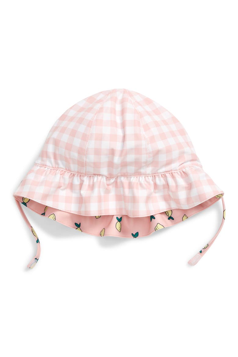 Reversible Ruffle Hat, Alternate, color, PINK POWDER LEMONS