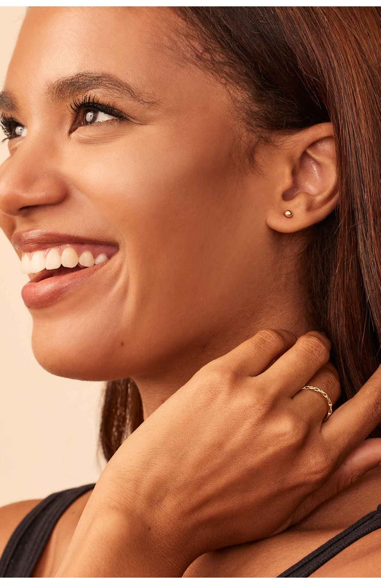 Oradina 18K Yellow Gold Have A Ball Stud Earrings, Alternate, color, 