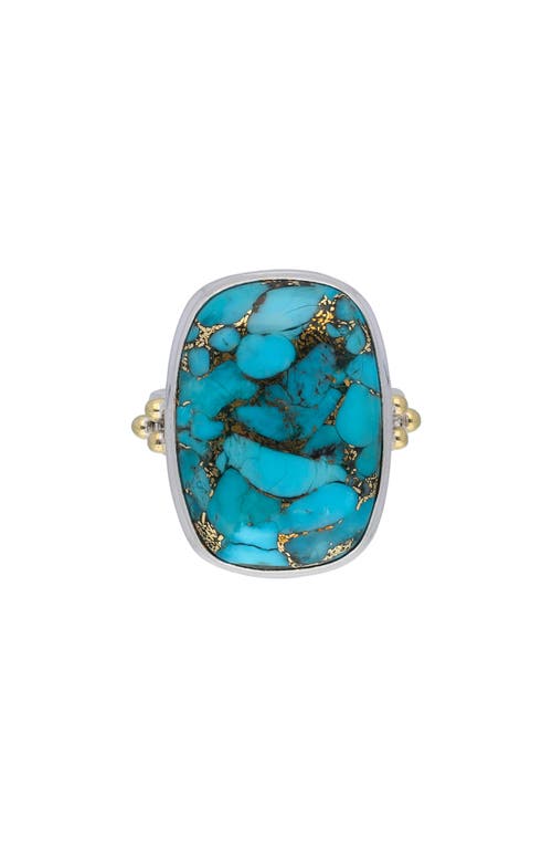 Ys Gems Blue Turquoise Ring In Blue