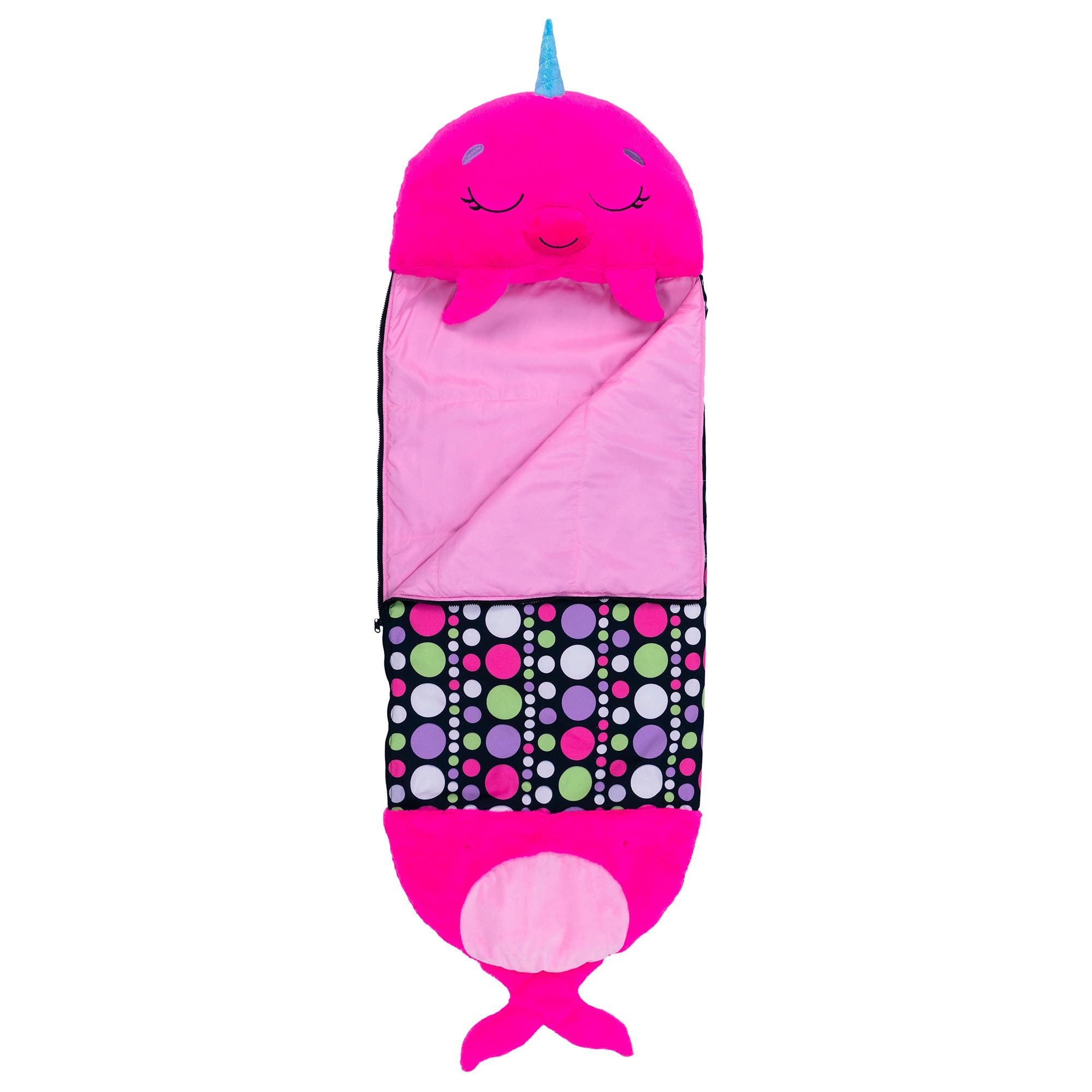Happy Nappers Pillow & Sleepy Sack, Large Neil The Pink Narwhal 7+ 