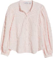 & Other Stories Floral Embroidery Puff Sleeve Shirt