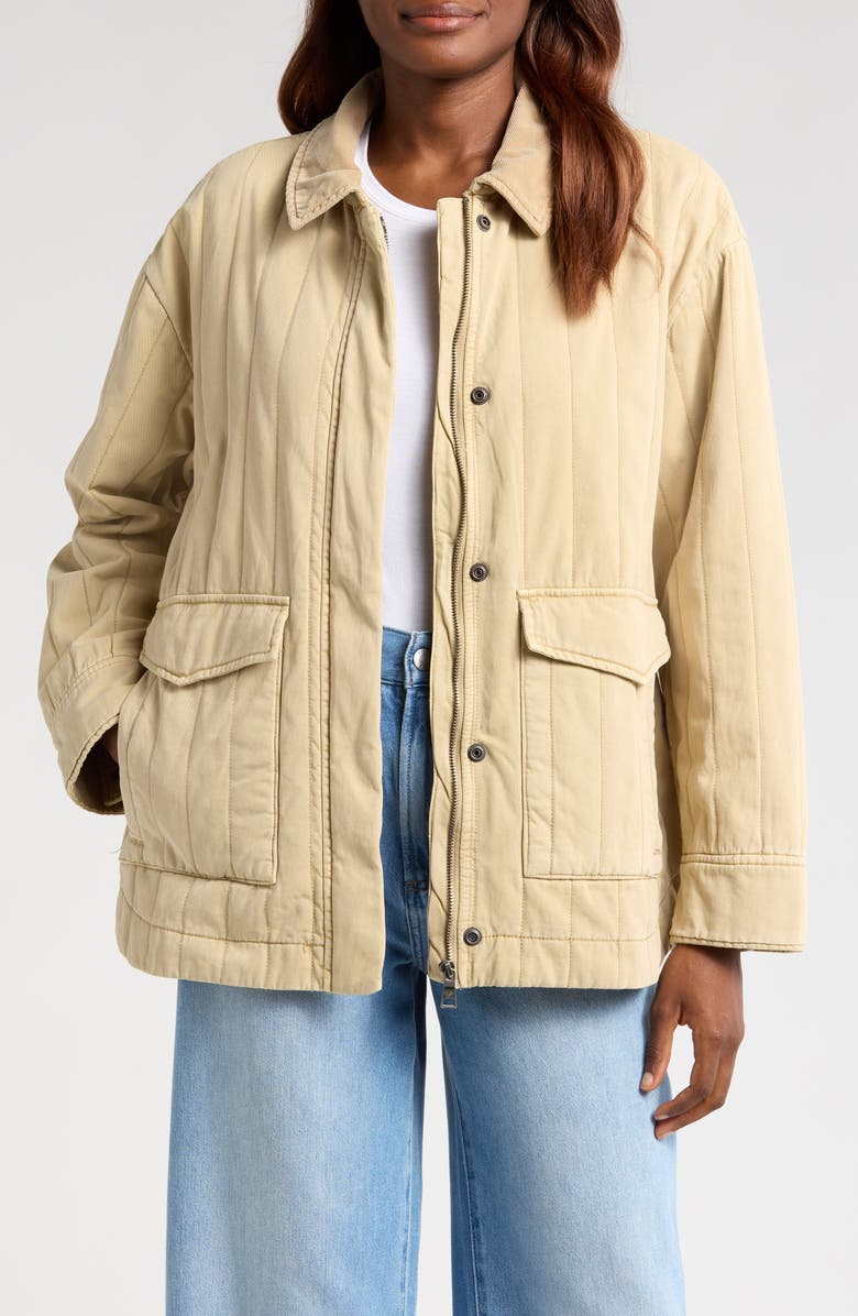 Pistola Cecile Quilted Denim Jacket, Main, color, Canoe