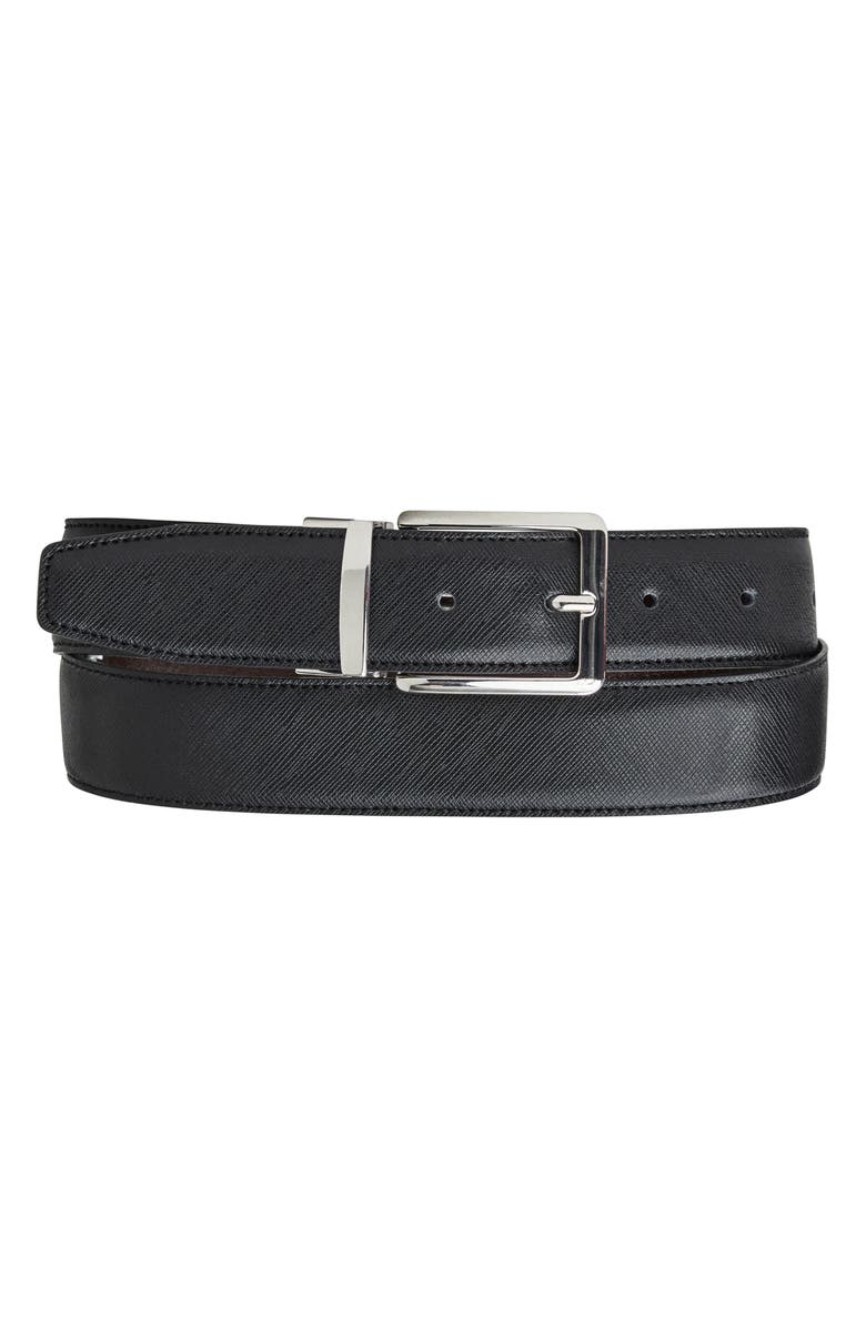 Bruno Magli Luca Leather Belt, Alternate, color, Black/ Dark Brown