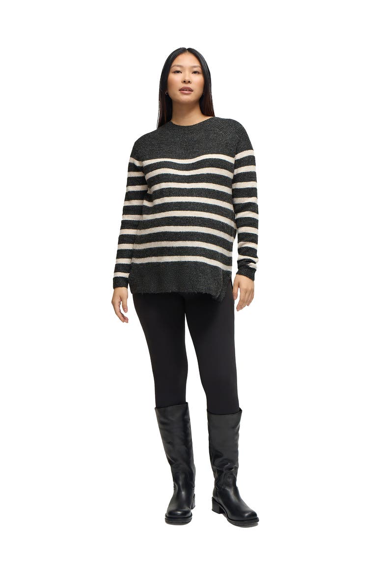 Raglan Maternity Mock Neck Sweater, Main, color, Charcoal/Ivory