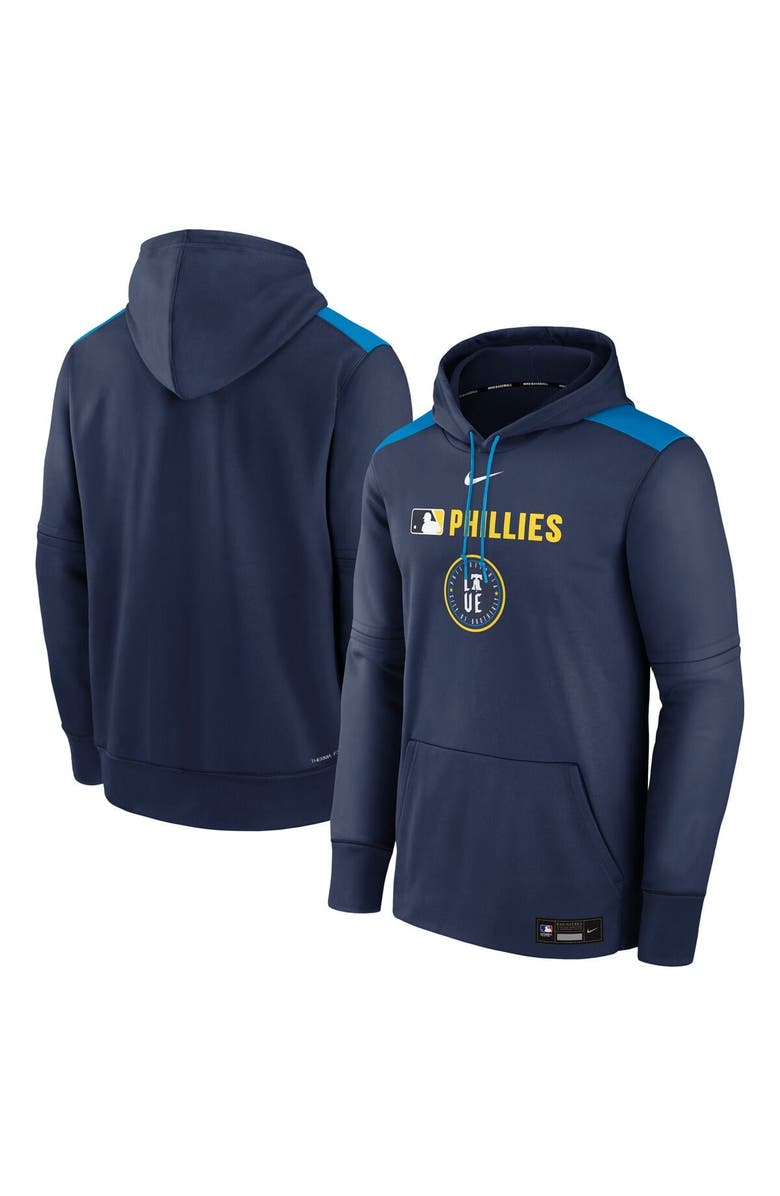 Nike Men's Nike  Navy Philadelphia Phillies Authentic Collection City Connect Therma Pullover Hoodie, Main, color, Navy