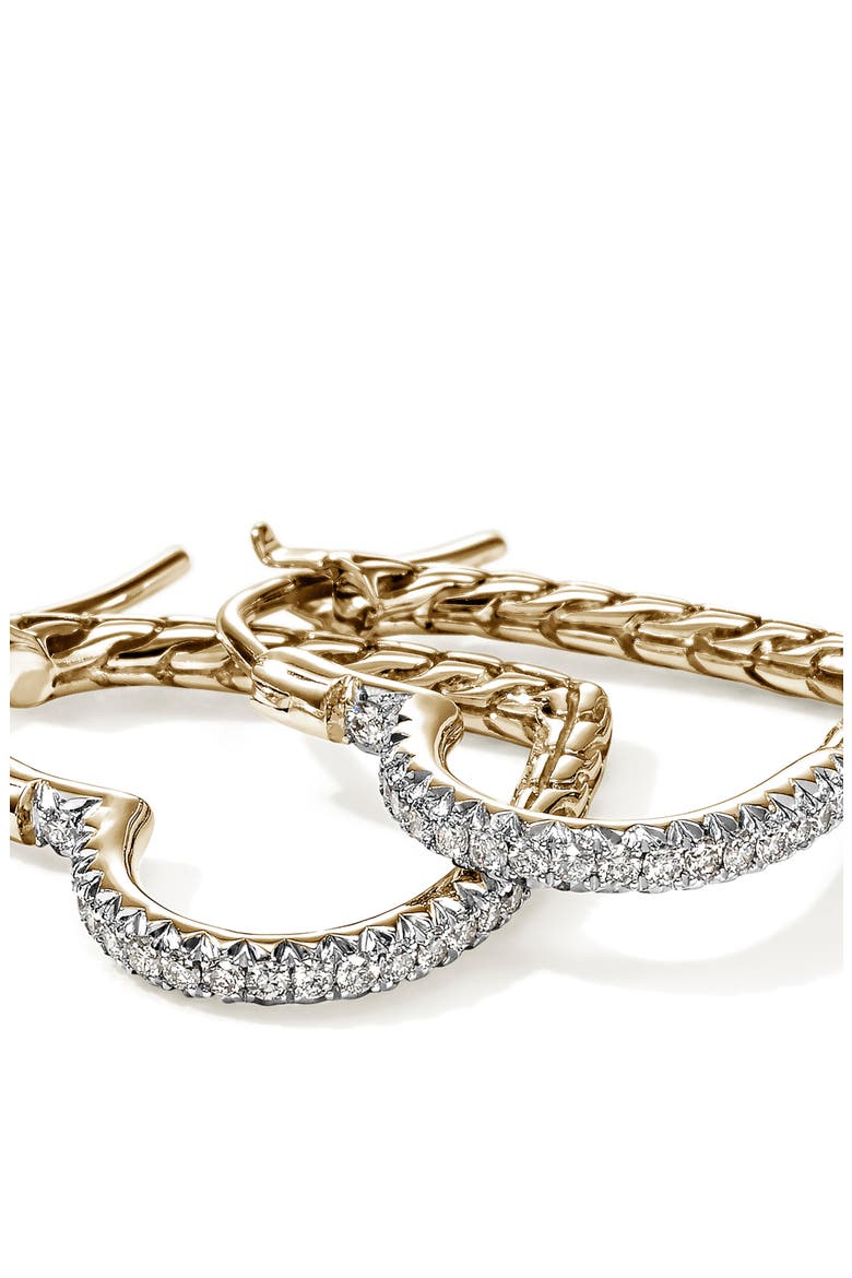 Essentials Heart Pavé Hoop Earrings, Alternate, color, GOLD