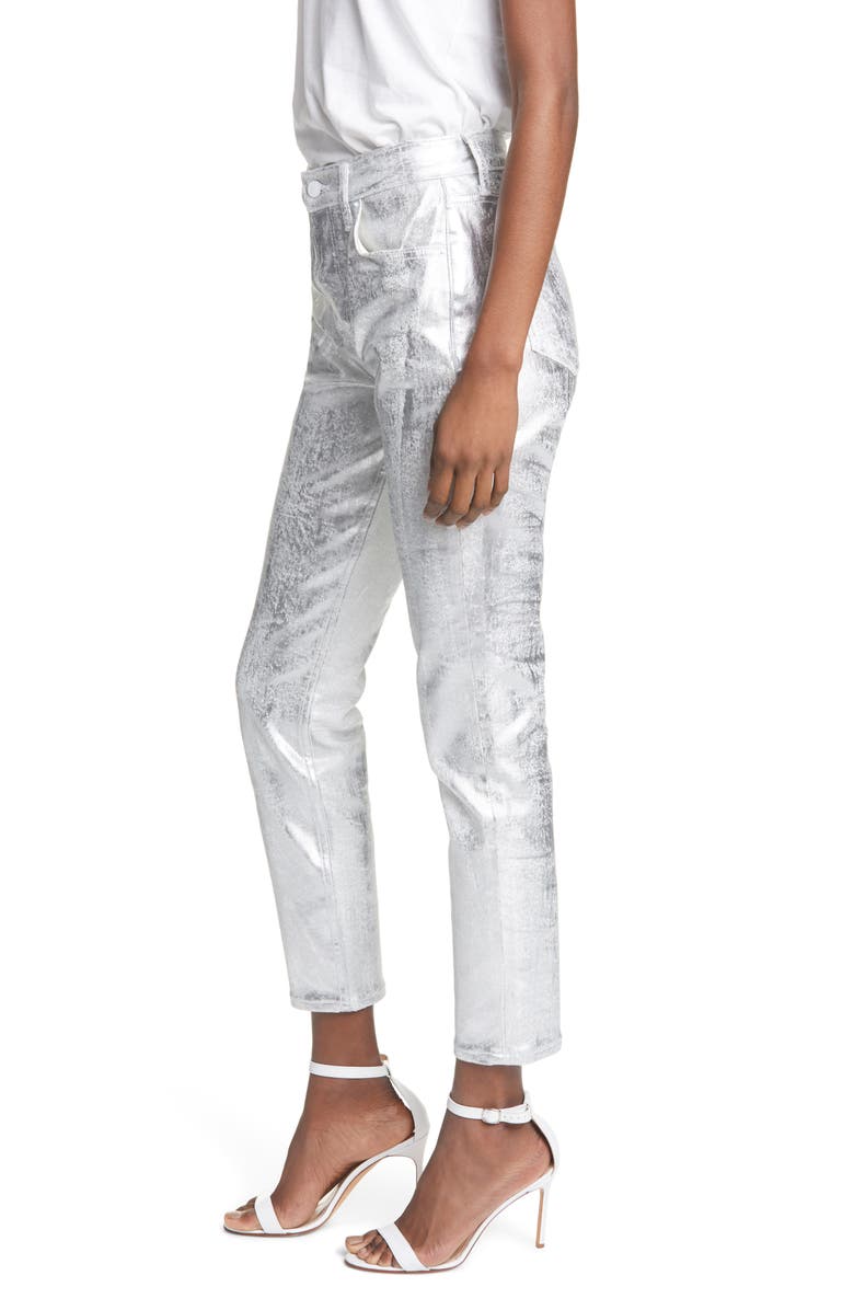 GRLFRND Karolina Coated High Waist Skinny Jeans, Alternate, color,