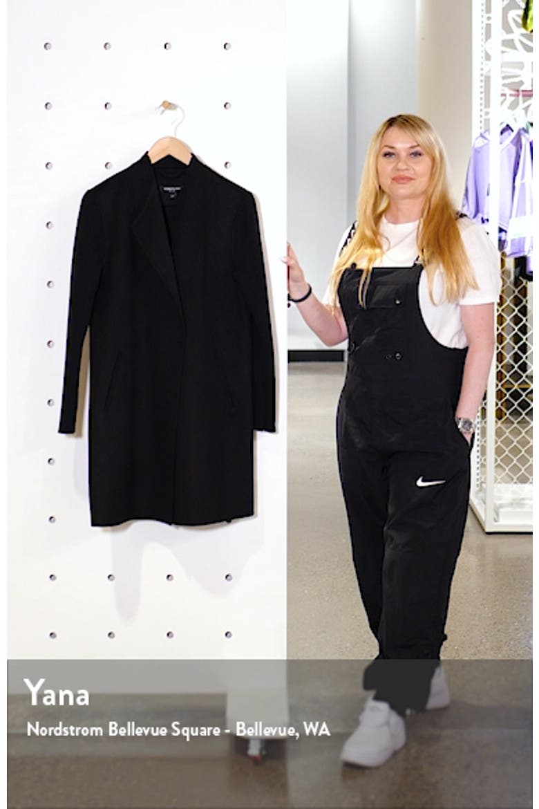 Knit Sleeve Wool Blend Coat video