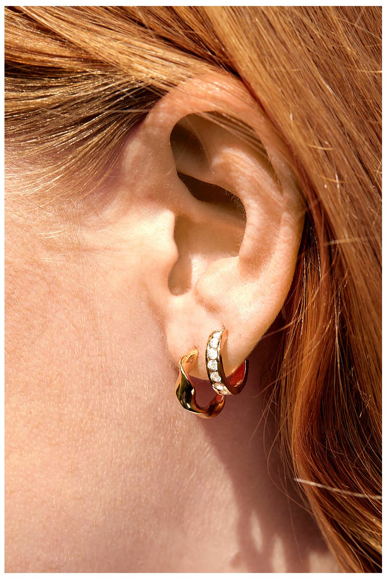 Twist Hoop Earrings, Alternate, color, GOLD