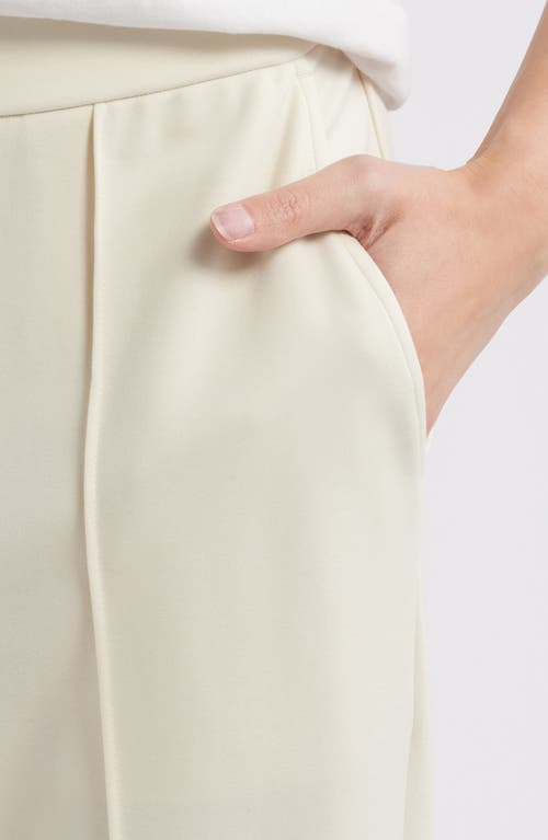 Eileen Fisher Cropped Pintuck Lightweight Ponte Joggers In Brown