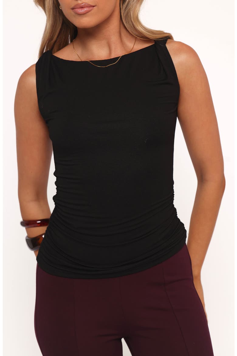 Lainey Twist Shoulder Knit Top, Alternate, color, BLACK