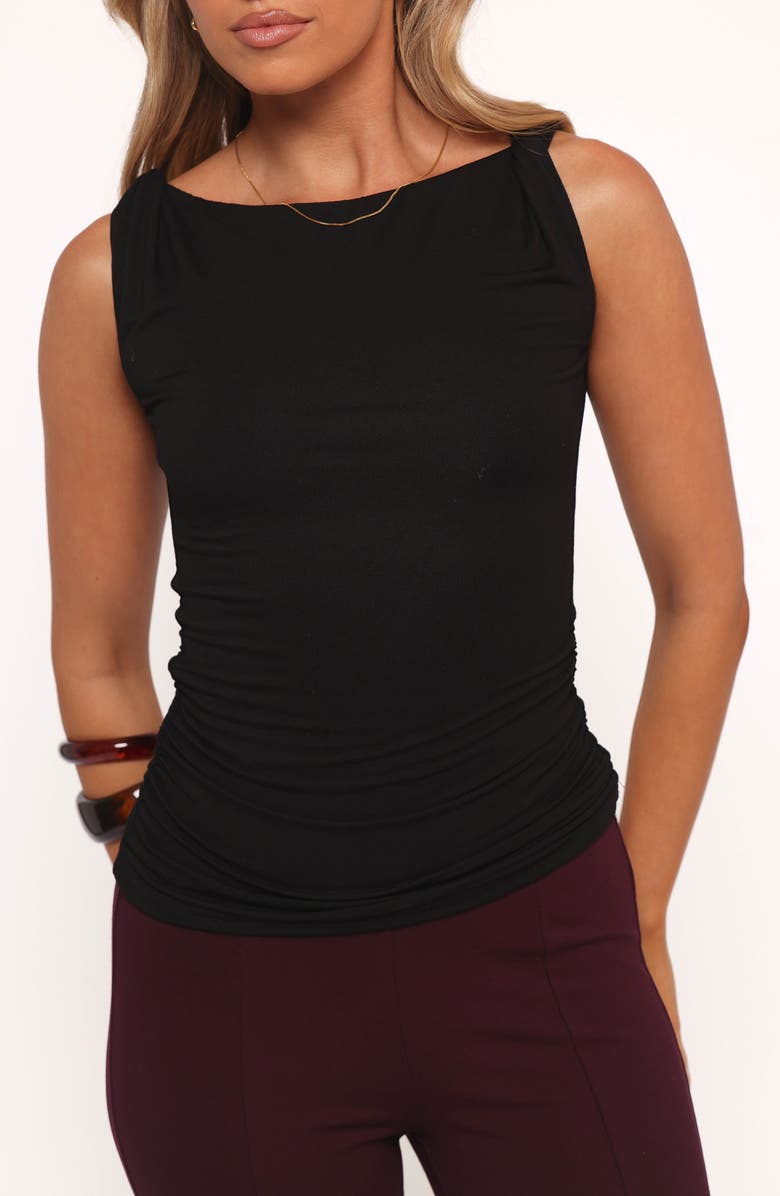 Petal & Pup Lainey Twist Shoulder Knit Top, Alternate, color, Black