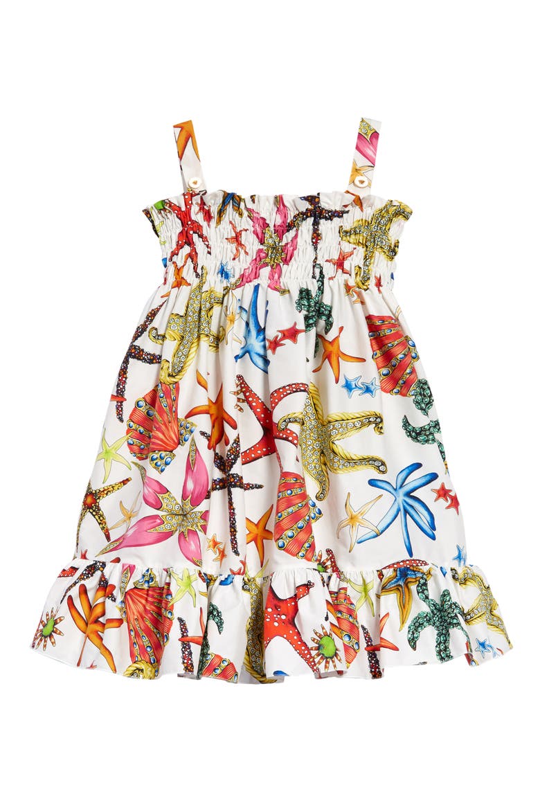 Kids' Trésor de la Mer Print Poplin Sundress, Main, color, WHITE MULTI